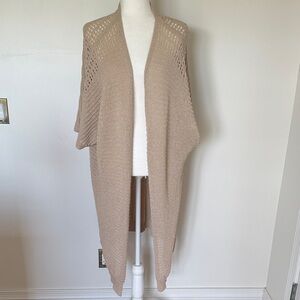 Heyson Tan Open-Front Boho Cardigan Sweater 2XL